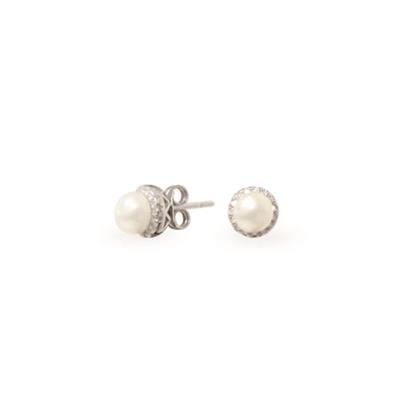 Elegant Stud Pearl Jacket with White Buttons