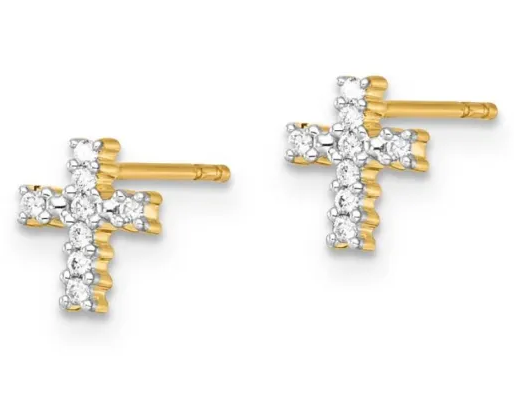 Lab-Grown Diamond Cross Studs – F VS
