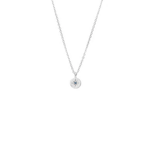 Petite North Star Necklace Blue Sapphire + Silver