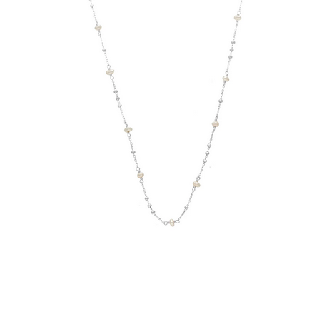Dotty Necklace Pearl + Silver
