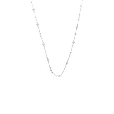 Dotty Necklace Pearl + Silver