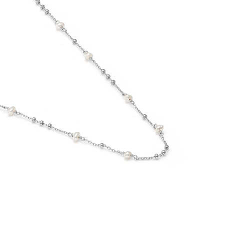 Dotty Necklace Pearl + Silver