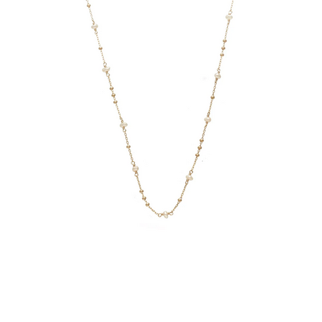 Dotty Necklace Pearl + Gold