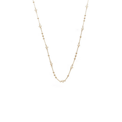 Dotty Necklace Pearl + Gold