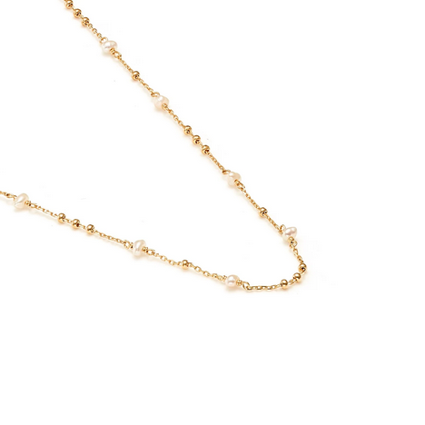 Dotty Necklace Pearl + Gold