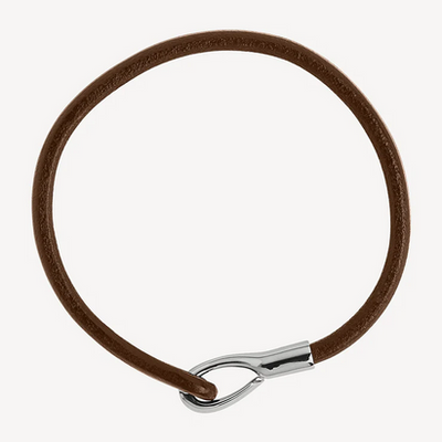 Kinship Men’s Leather and Steel Bracelet - Brown -21cm