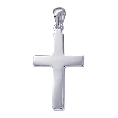 Flat Cross Pendant - 24 x 14mm - SS