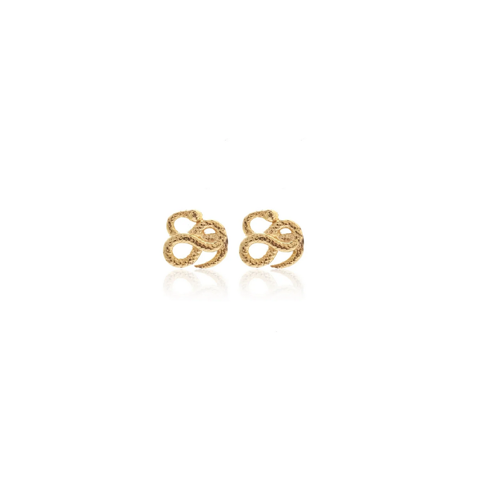 Superfine Serpent Stud Earrings - Gold