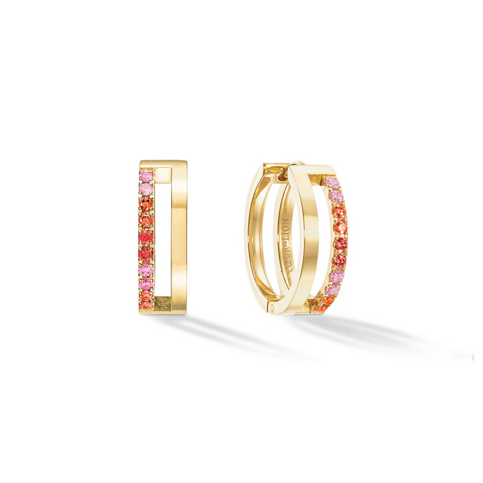 Eternal Unity Hoop Earrings - GP - Red CZ