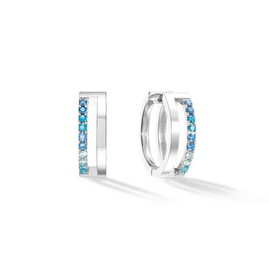 Eternal Unity Hoop Earrings  - Blue  CZ