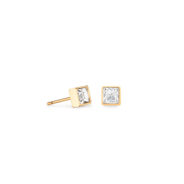 Brilliant Square Earring -  Crystals - GP Stainless