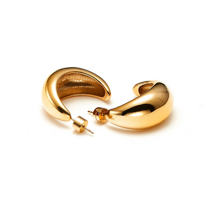 Dynamic Large Hoop Earrings Gold