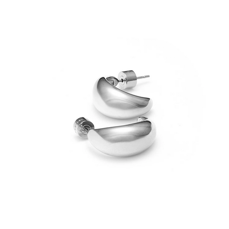 Dynamic Medium Hoop Earrings Silver