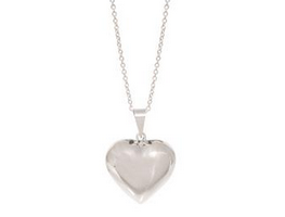 Puff Heart Pendant - SS - 27mm