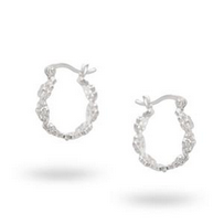 Flower Hoop Earring - SS - 16x14mm