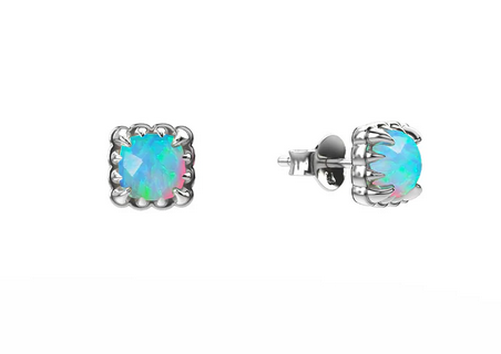 Mini Claw Opal Studs - SS