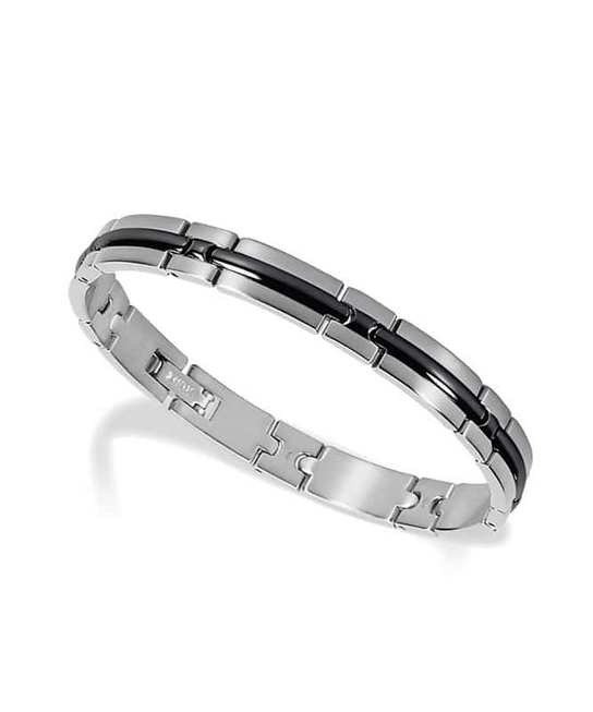 Trinidad: Bracelet Steel Bi-Colour Black/IP 8MmX21Cm Adjustable