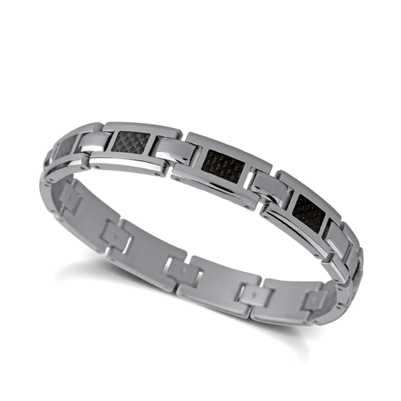 Mercury - Steel and Carbon Bracelet - Adjustable