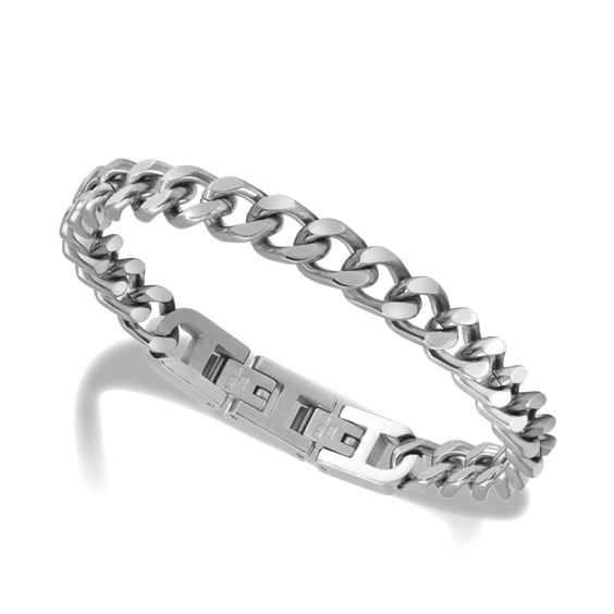 Dandy - Polished Steel Bracelet - 20.5cm - Adjustable - Silver