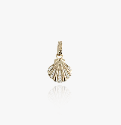 Ocean Wave Coin Pendant Charm (Confident) - Gold