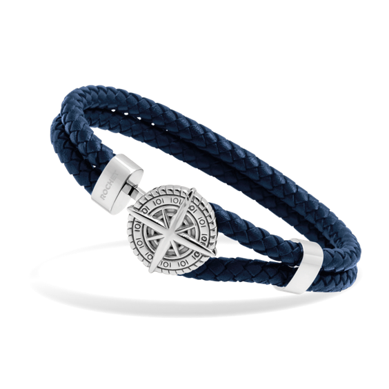 Cape Horn - Navy braided leather straps. 21cm. One size