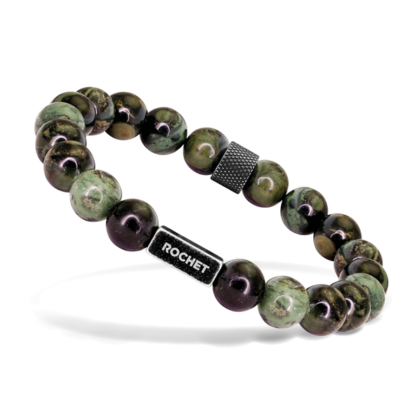Zen - 8mm Green Jasper Beads on Elastic