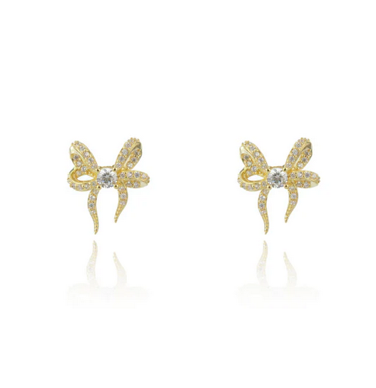 Sweet Heart Bow Earrings - GP