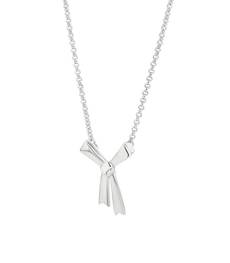 Small Bow Necklace - Silver