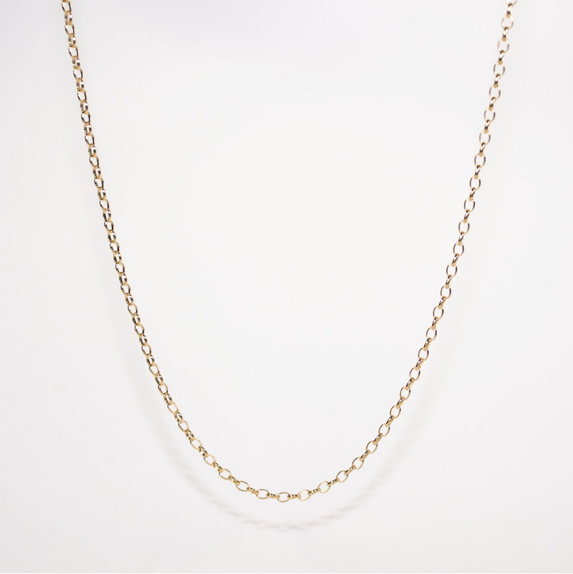 9ct Yellow Gold Oval Belcher chain - 50cm