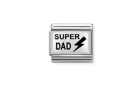 Super Dad written and a Lightning Bolt symbol