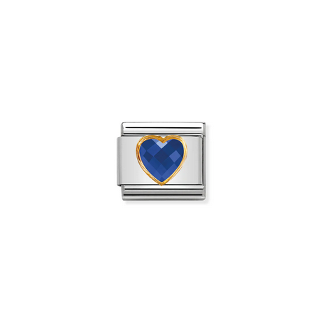 Blue Faceted Heart Charm