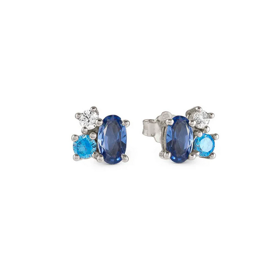 Mosaica earrings with six multicolored Blue zirconia
