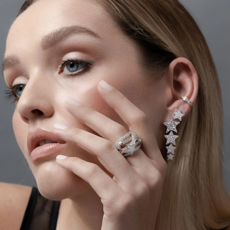 Etoile Drop Earrings CZ + Silver