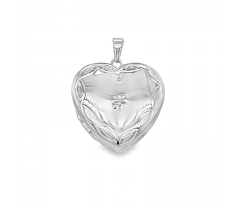 Arla CZ  Engraved Heart Locket - SS - 20x20mm