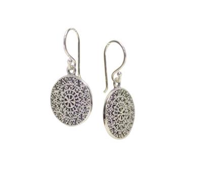 Maya Disc Hook Earrings - SS