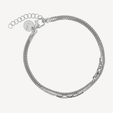Stardust Layered Chain and Link Bracelet - SS