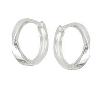 Round with Twist Huggie Earring - SS - 18x3mm