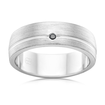 9ct White Gold Lux Fit Faceted Diamond Set Wedder – 7mm (Size W)