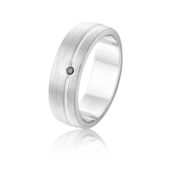 9ct White Gold Lux Fit Faceted Diamond Set Wedder – 7mm (Size W)