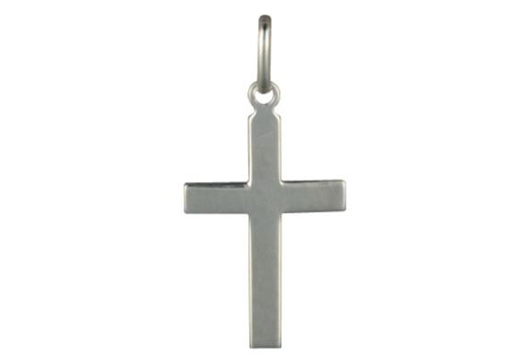 Plain Flat Cross Pendant – 20mm – Sterling Silver