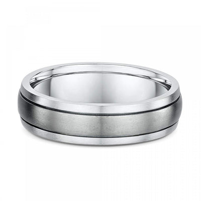 Titanium & 9ct White Gold Gents Wedding Band – 7mm (Size V)