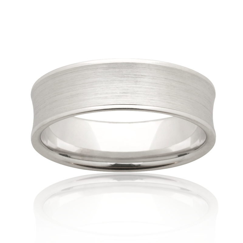 9ct White Gold & Titanium Wedding Band – 6.5mm – Size W