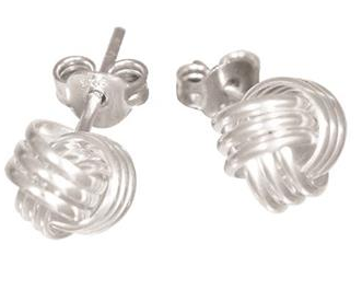 Sterling Silver 10mm Knot Stud Earrings