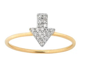 Diamond Superfine Arrow Ring, 9ct Gold, .13ct Diamond