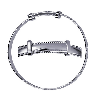 Baby Rope Edge Plain Expanding Bangle - Sterling Silver 5mm