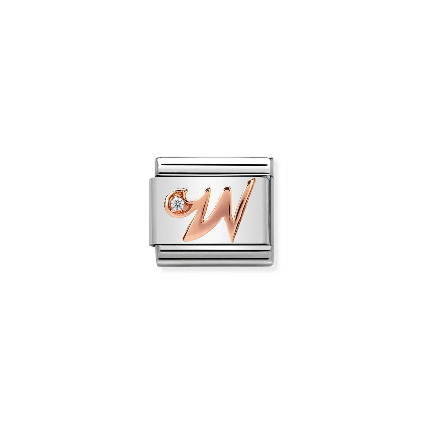 Letter W Rose Gold Charm