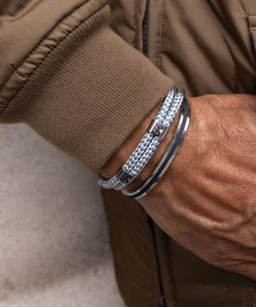 Navarch 6mm Navy and Silver cuff