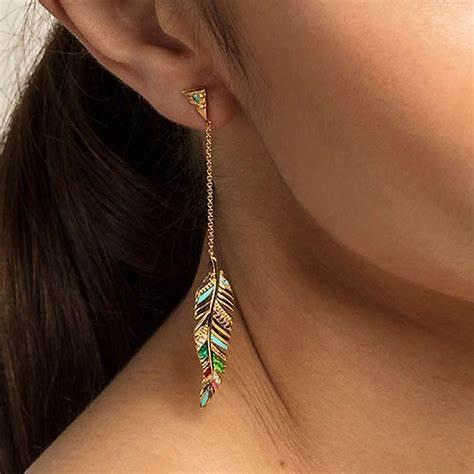 Tropical feather gold plated