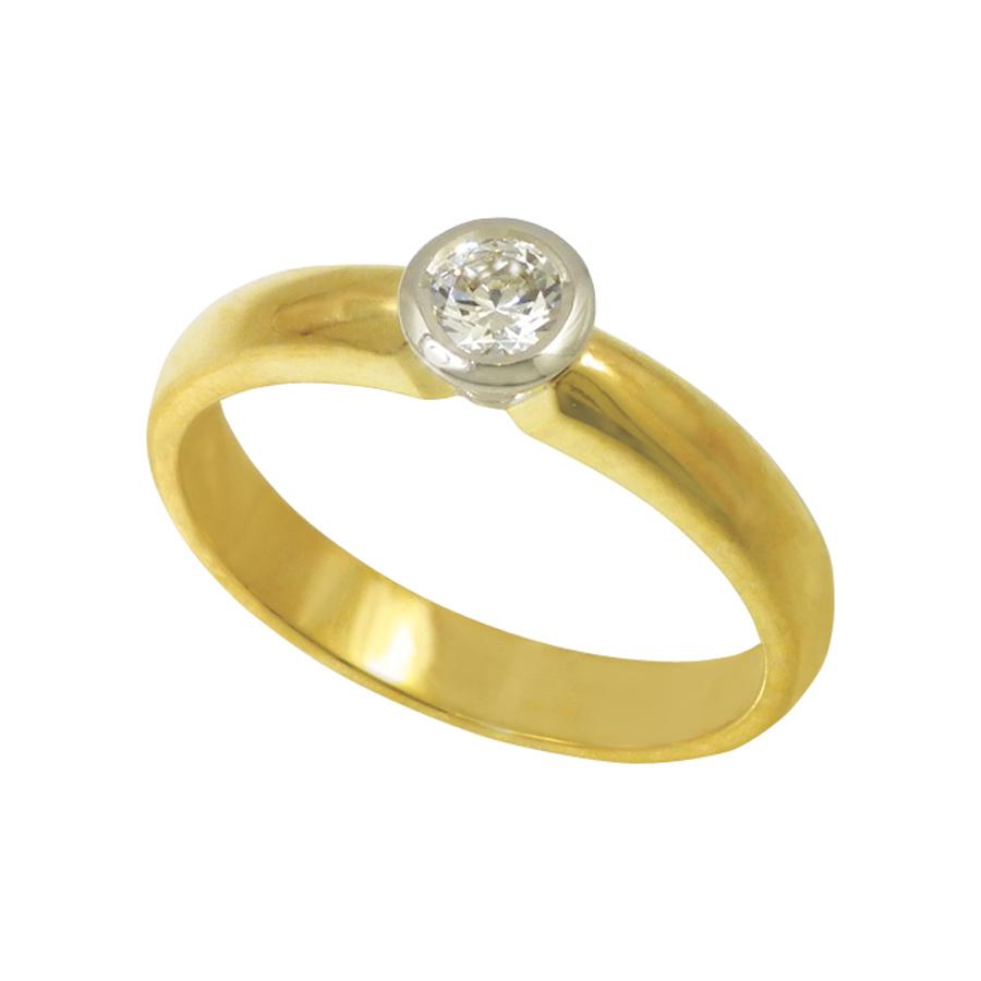 9ct Gold Rubover Diamond Ring