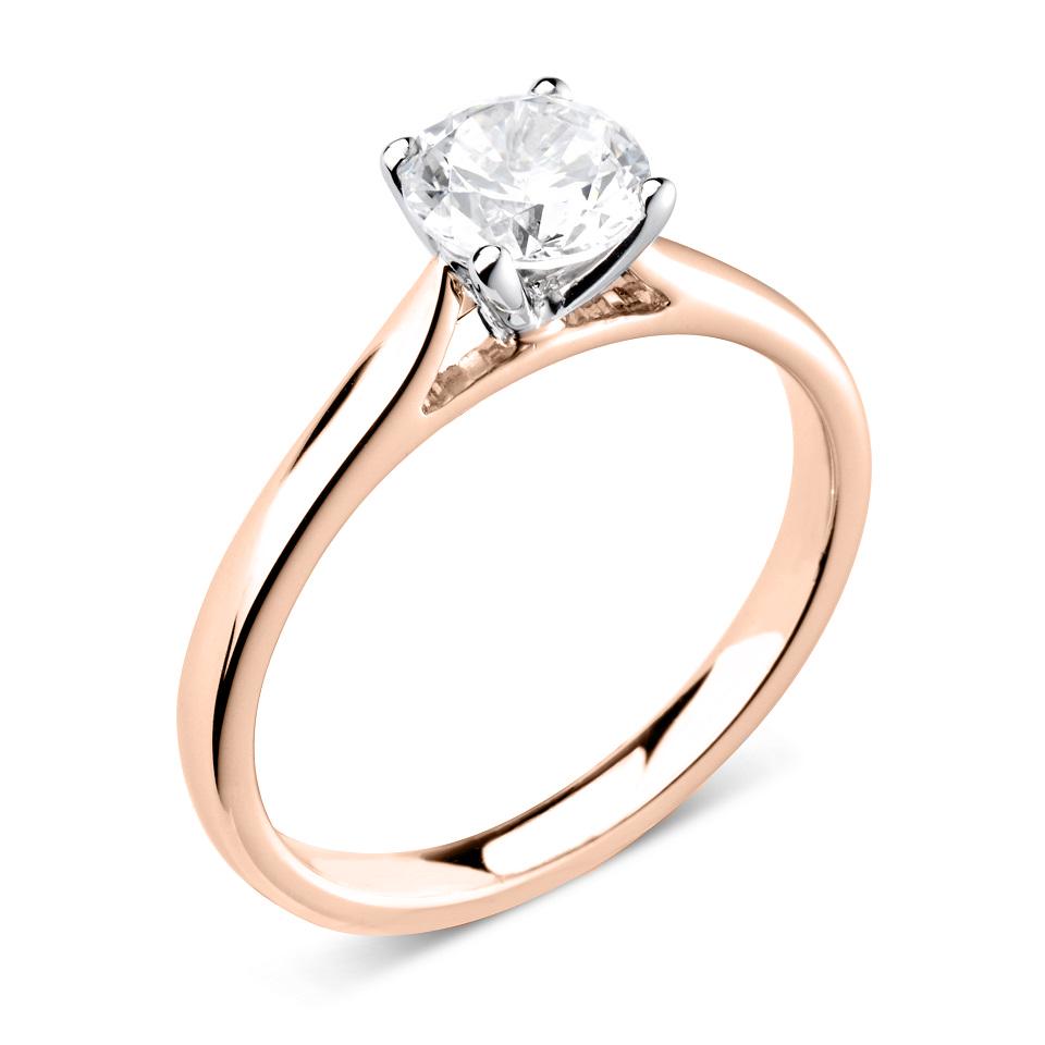 10ct rose gold solitaire diamond ring